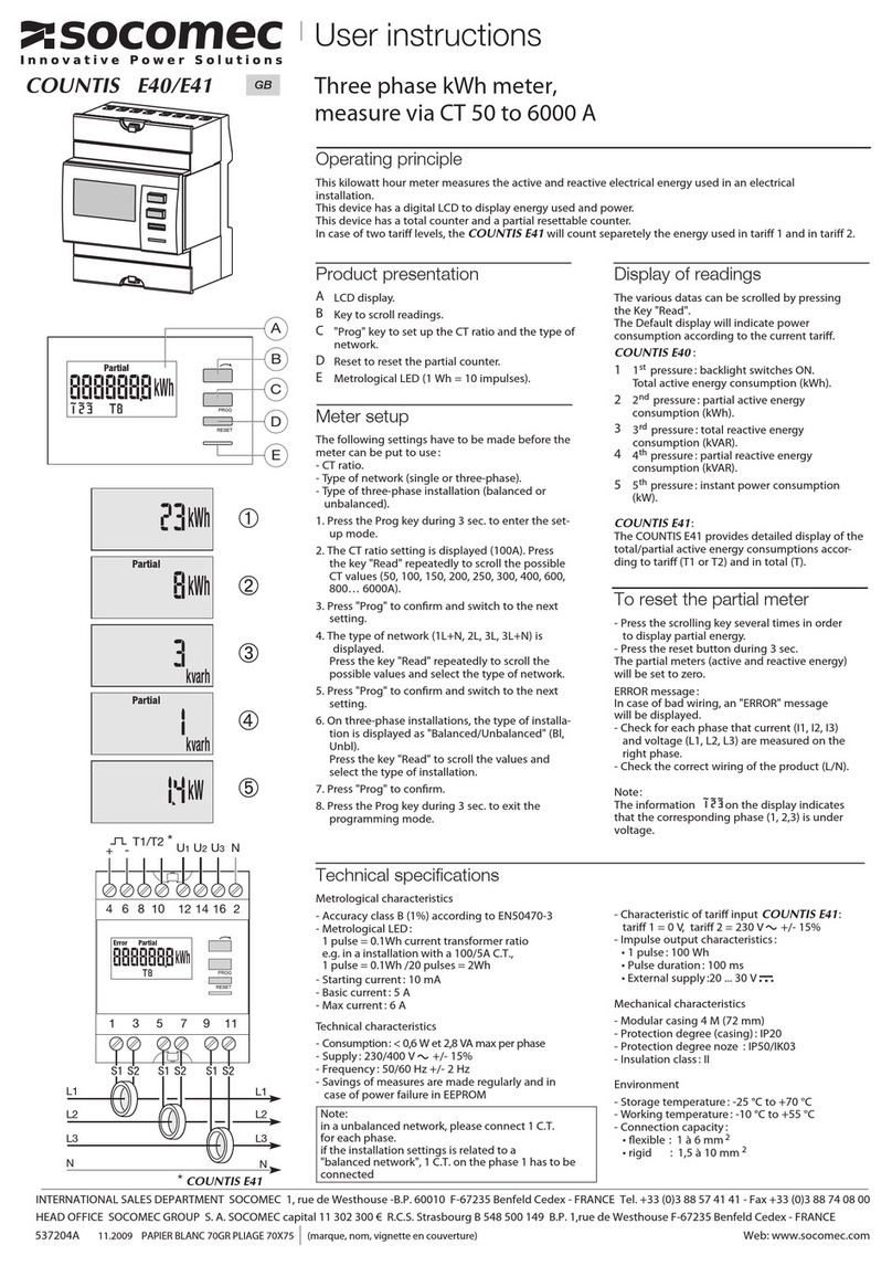 socomec COUNTIS E41 Installation instructions