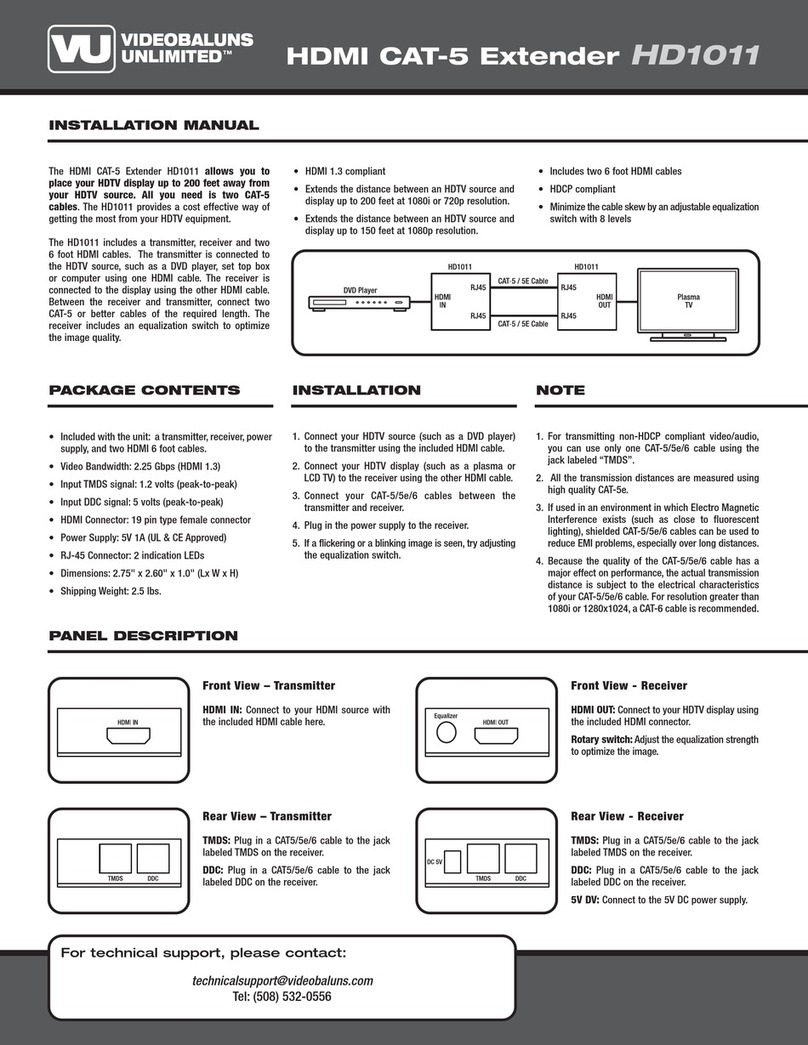 Videobaluns HD1011 installation manual Videobaluns HD1011 installation manual