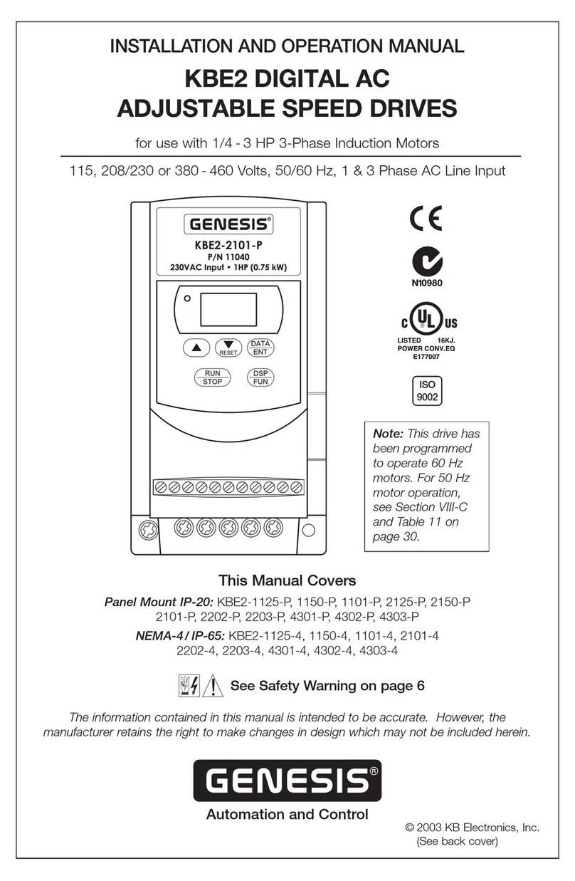 Genesis KBE2 Installation and operation manual
