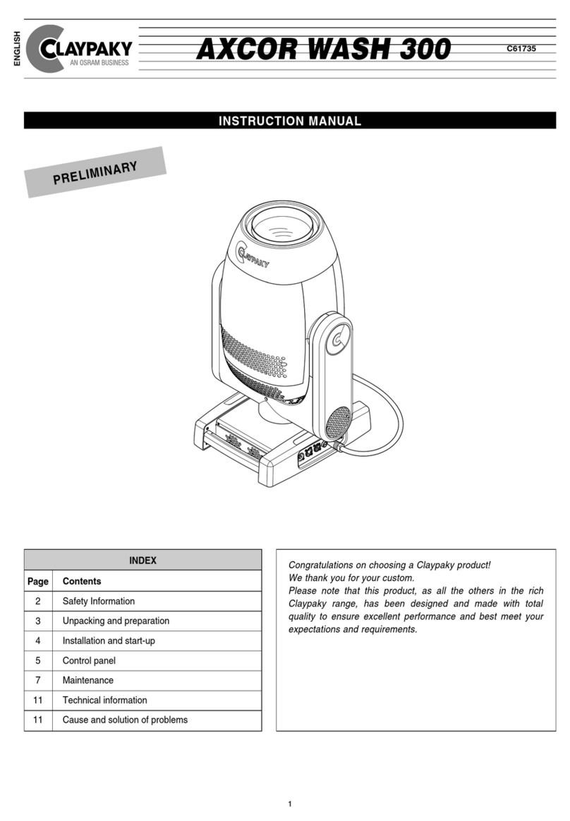 Claypaky AXCOR WASH 300 instruction manual