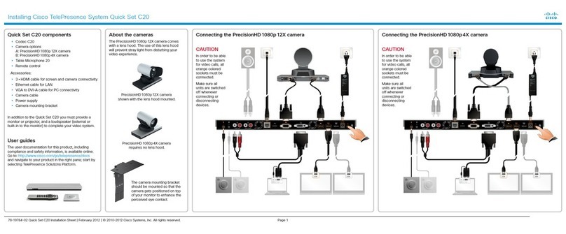 Cisco Quick Set C20 Assembly instructions