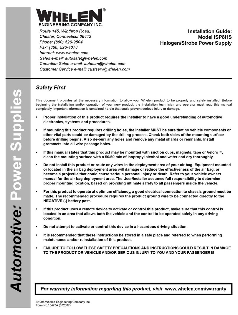 Whelen Engineering Company ISP8HS installation guide