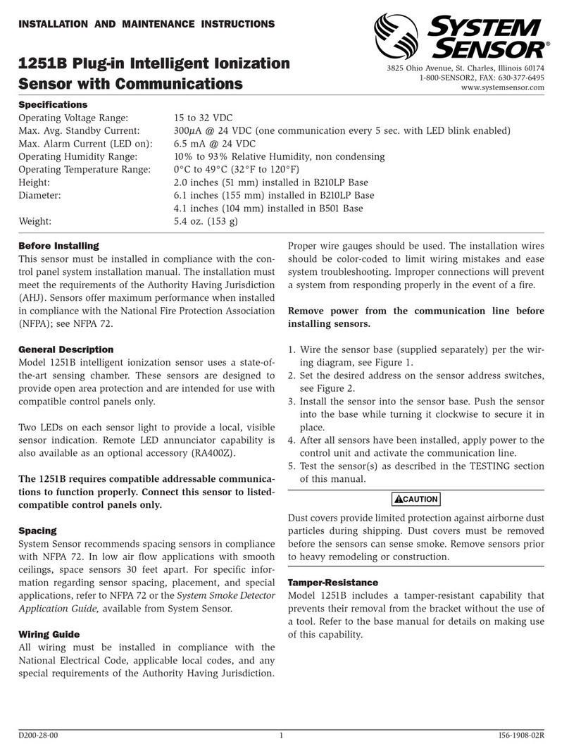 System Sensor 1251B User manual