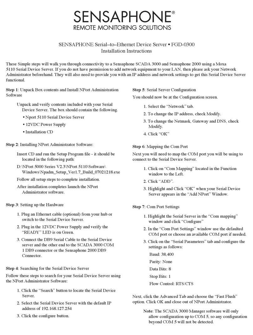 Sensaphone 2000 installation instructions