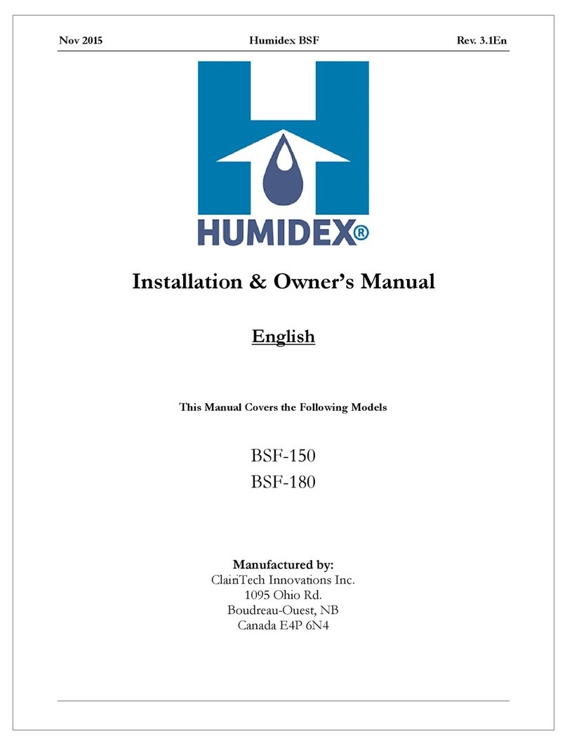 Humidex BSF-150 Operating instructions