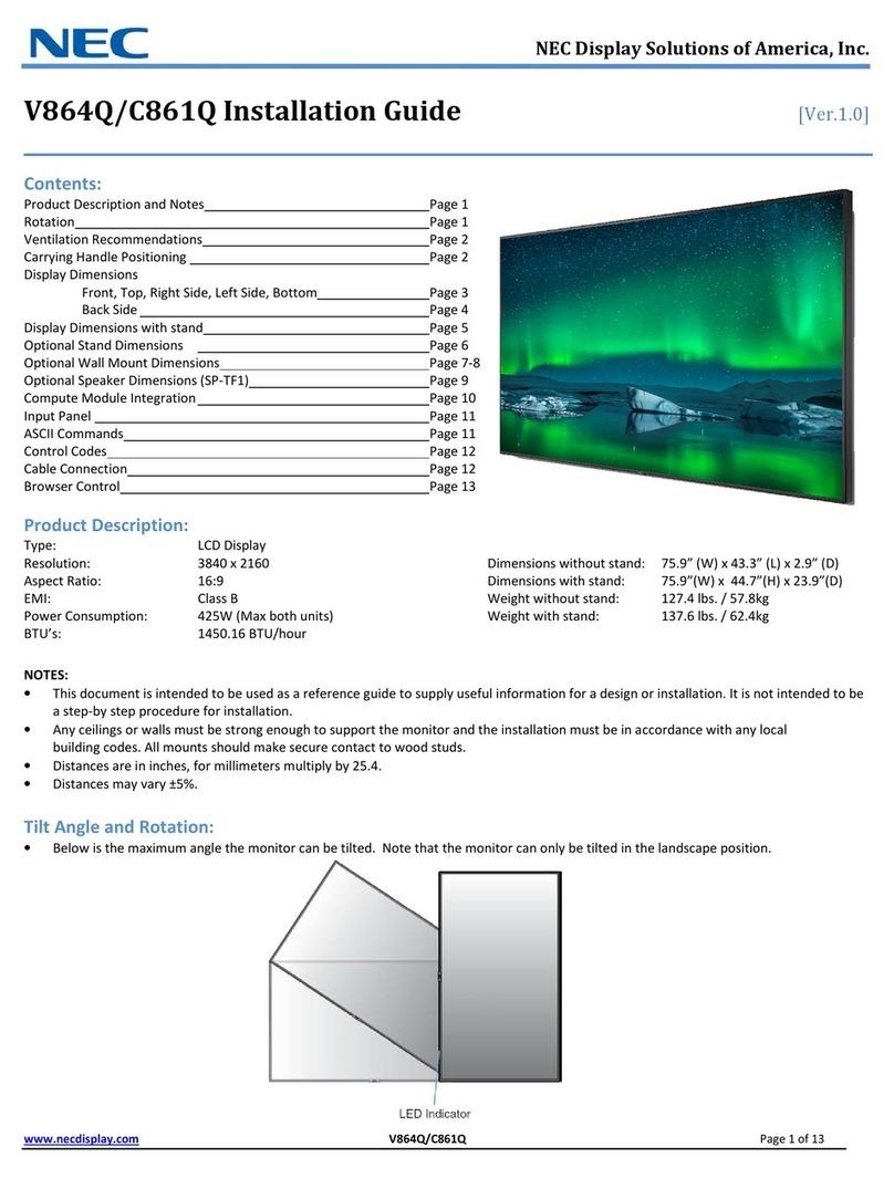 NEC MultiSync V864Q User manual NEC MultiSync V864Q User manual