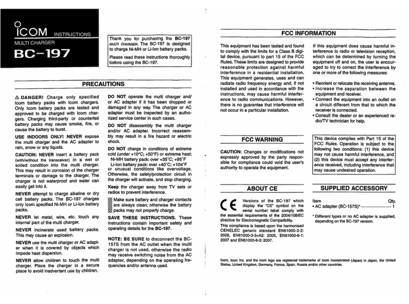 Icom BC-197 User manual