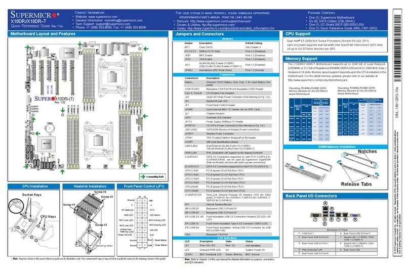 Supermicro X10DRi-T Quick reference guide