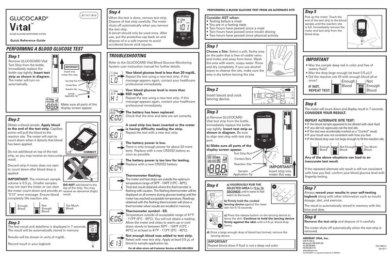 Arkray Glucocard Vital User manual Arkray Glucocard Vital User manual