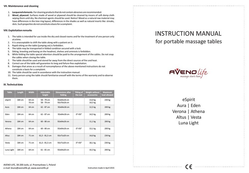 AVENO LIFE eSpirit instruction manual