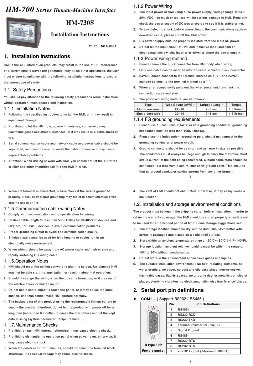 CONCH HM-730S installation instructions