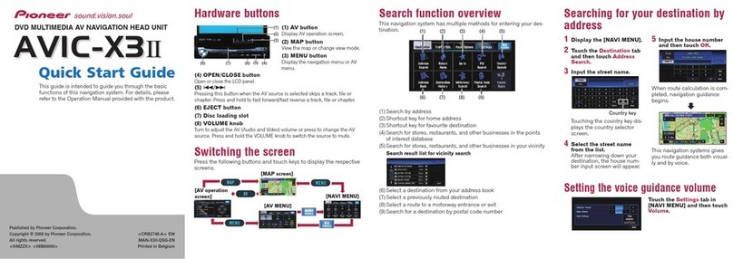 Pioneer AVIC-X3II User manual Pioneer AVIC-X3II User manual