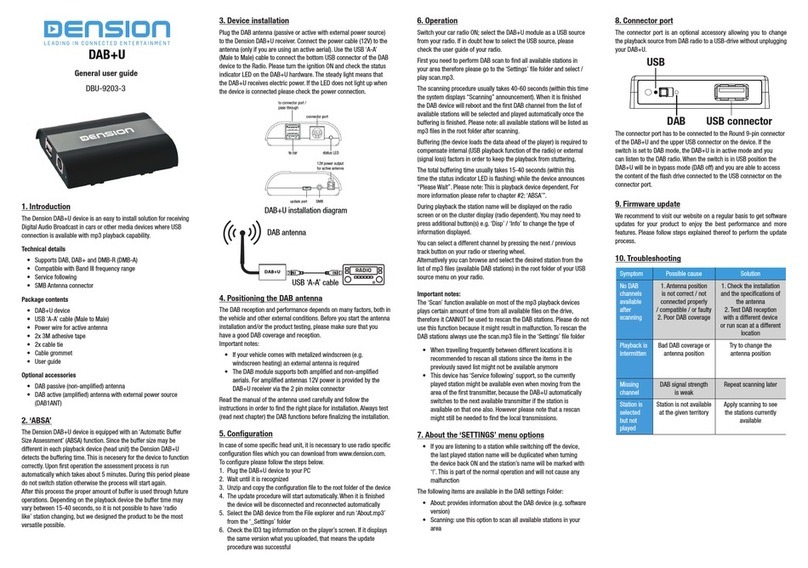 Dension DBU-9203-3 User manual