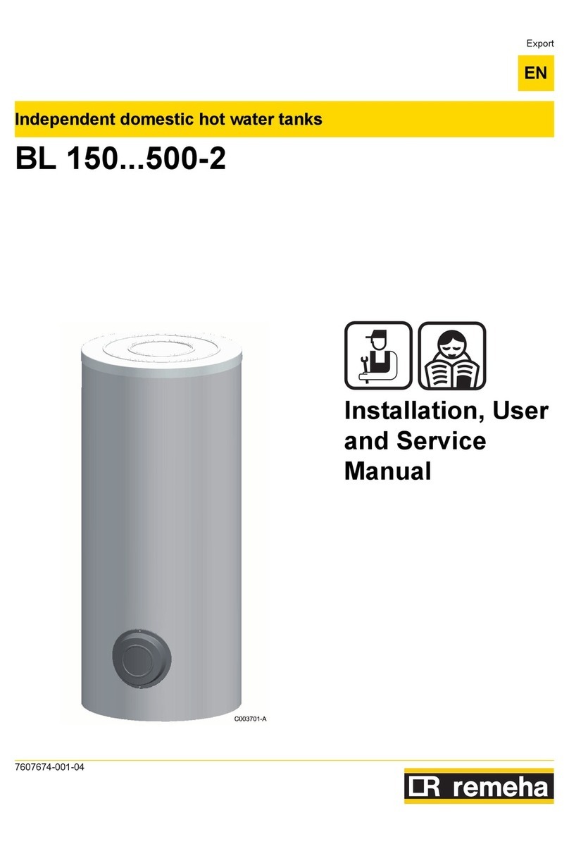 REMEHA BL 150-2 Installation, user and service manual