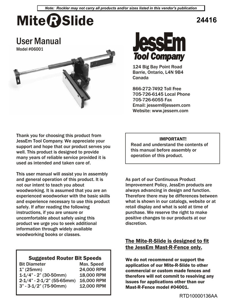 JessEm Tool Mite-R-Slide 06001 user manual