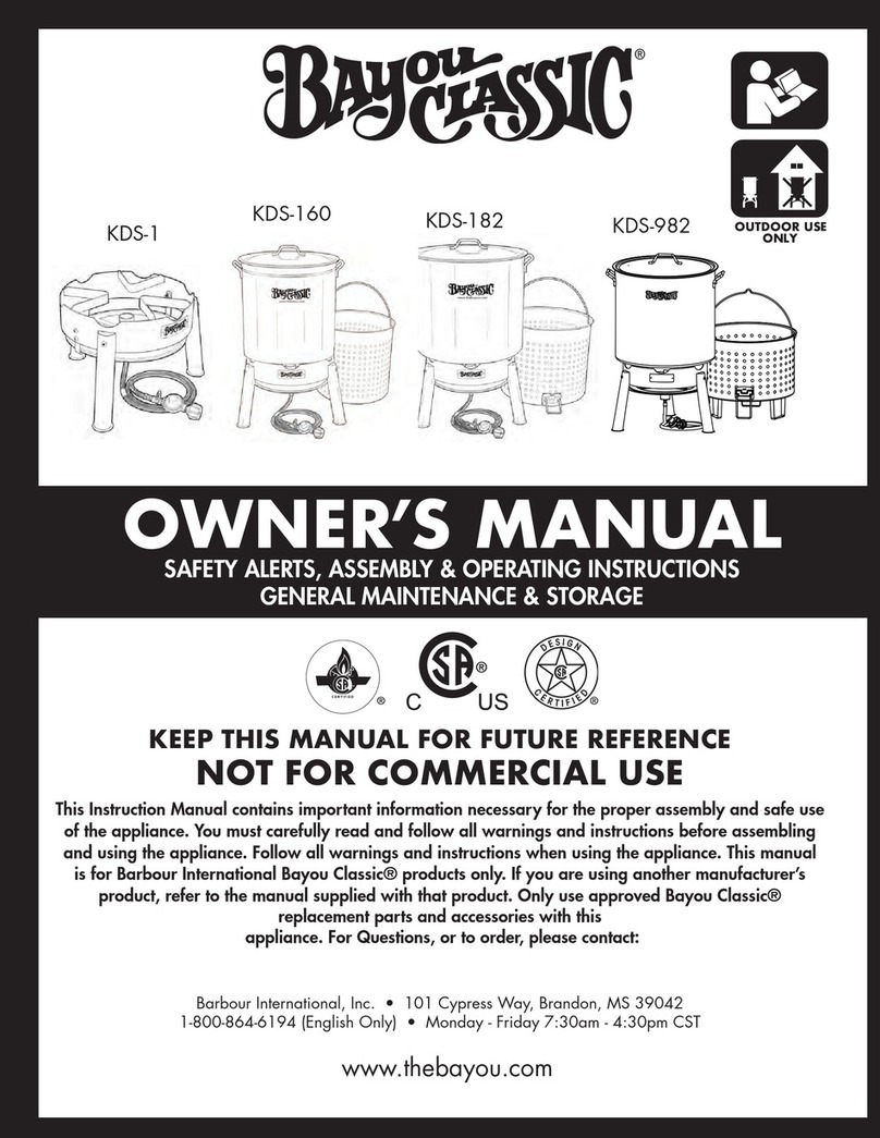 Bayou Classic KDS-1 owner's manual