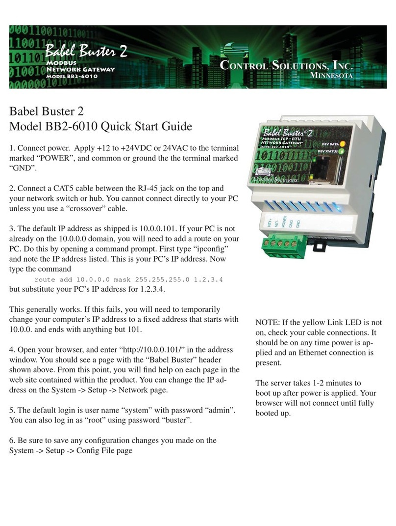 CONTROL SOLUTIONS Babel Buster 2 quick start guide CONTROL SOLUTIONS Babel Buster 2 quick start guide