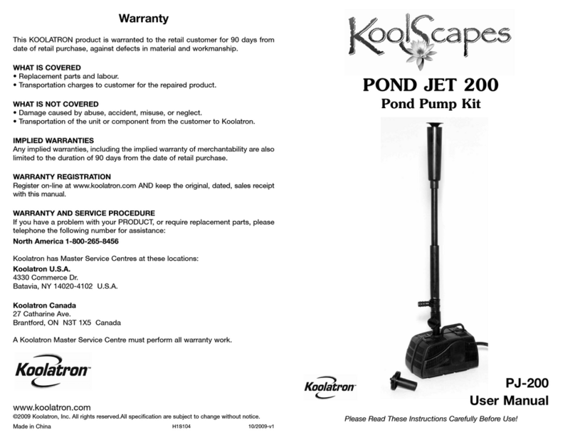 Koolatron Koolscape Pond Jet 200 user manual