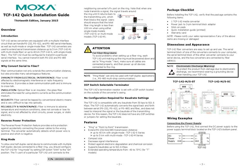 Moxa Technologies TCF-142-M-ST User manual
