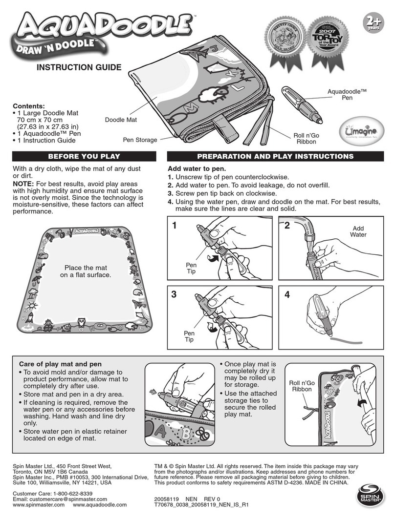 Spinmaster AQUADOODLE Instruction guide Spinmaster AQUADOODLE Instruction guide