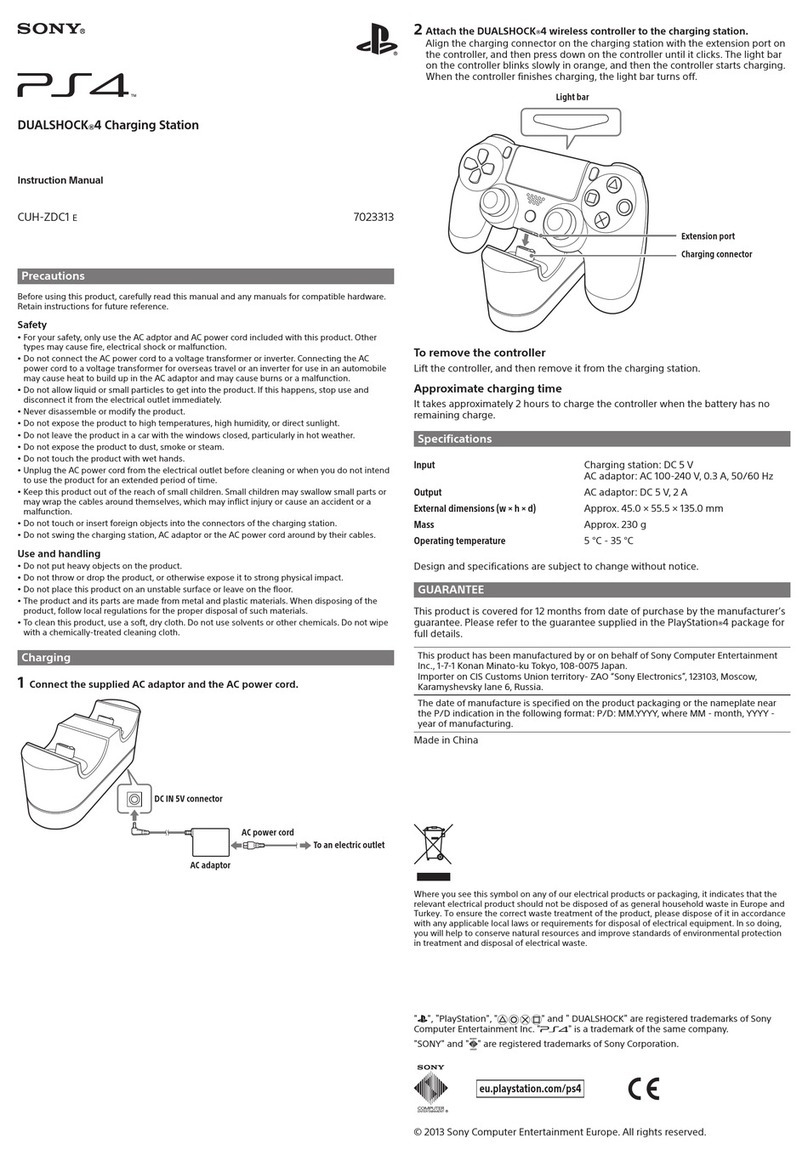 Sony DualShock 4 CUH-ZD1E instruction manual