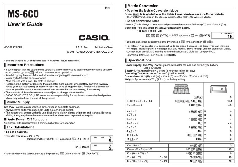 Casio MS-6CO User manual Casio MS-6CO User manual