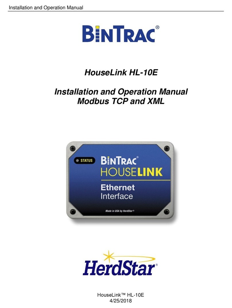 BINTRAC HouseLink HL-10E Installation and operation manual
