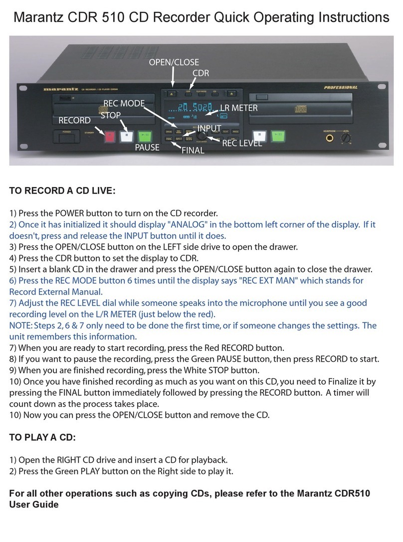 Marantz CDR 510 Operating instructions