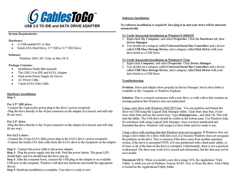 Cables to Go 757120305040 manual