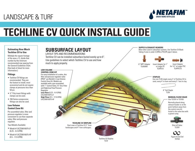 Netafim TECHLINE CV Quick install guide