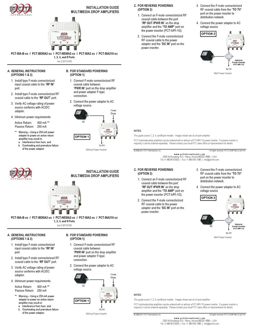 PCT PCT-MA-B SERIES installation guide