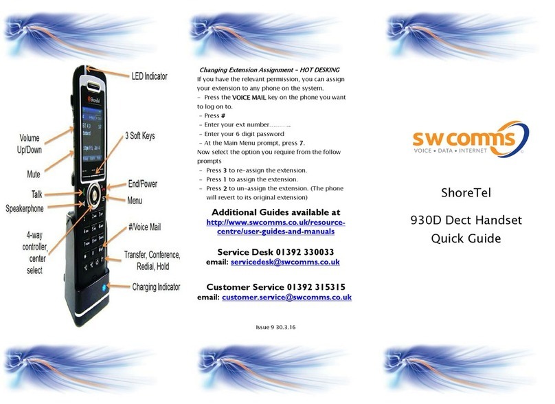 SW Comms ShoreTel 930D quick guide