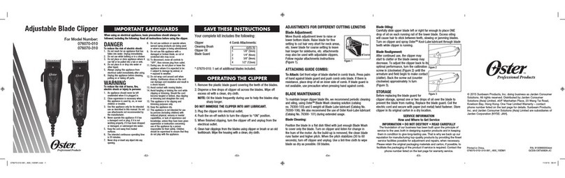 Oster 076070-010 User manual