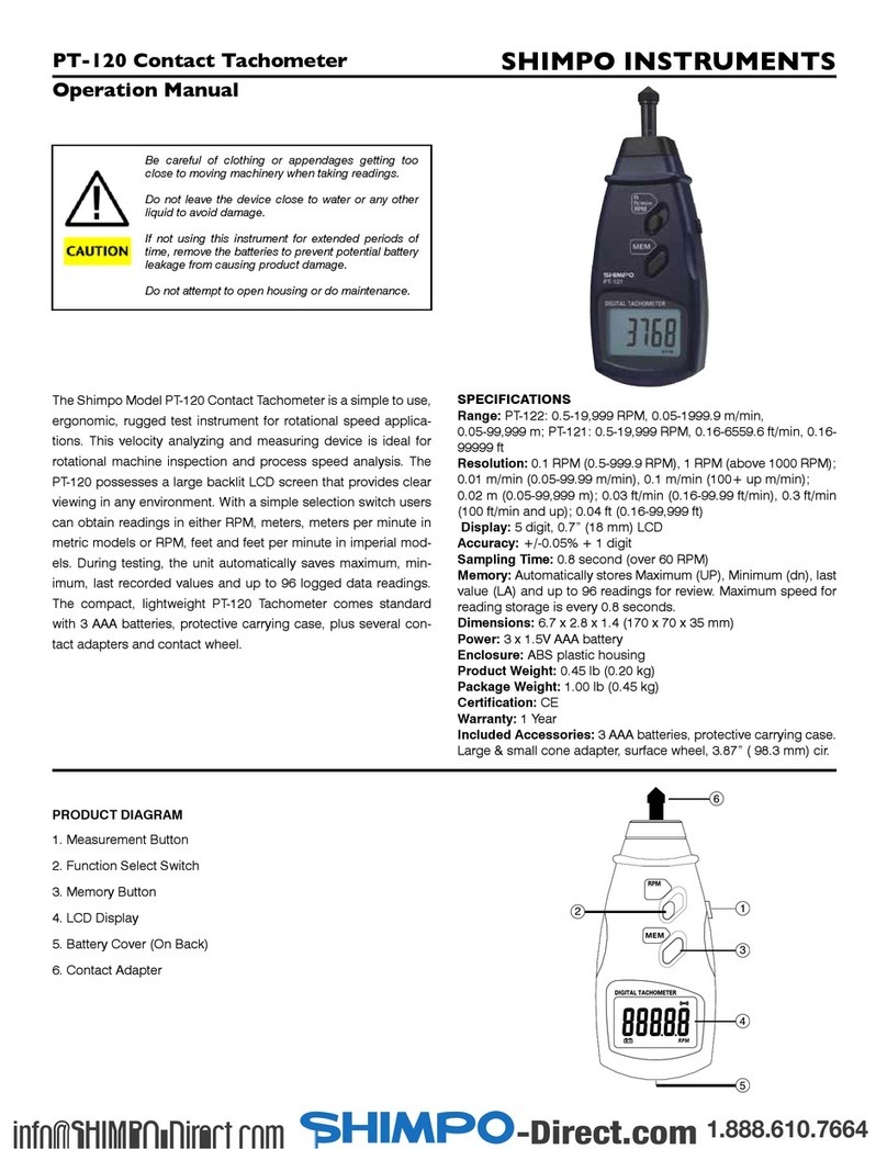 Shimpo Instruments PT-120 Operation manuals