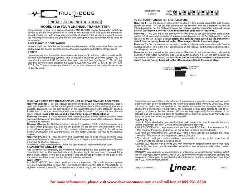 Multi-code 4140 installation instructions