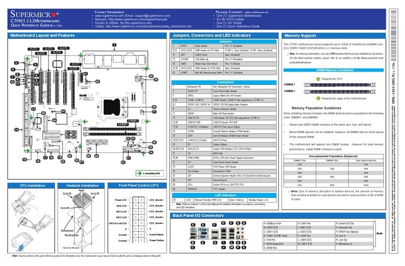 Supermicro Supero C7H61 Quick reference guide Supermicro Supero C7H61 Quick reference guide