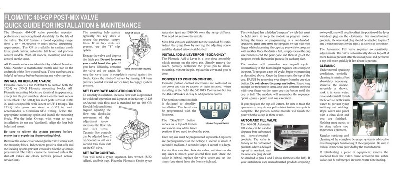 Manitowoc FLOMATIC 464-GP quick guide