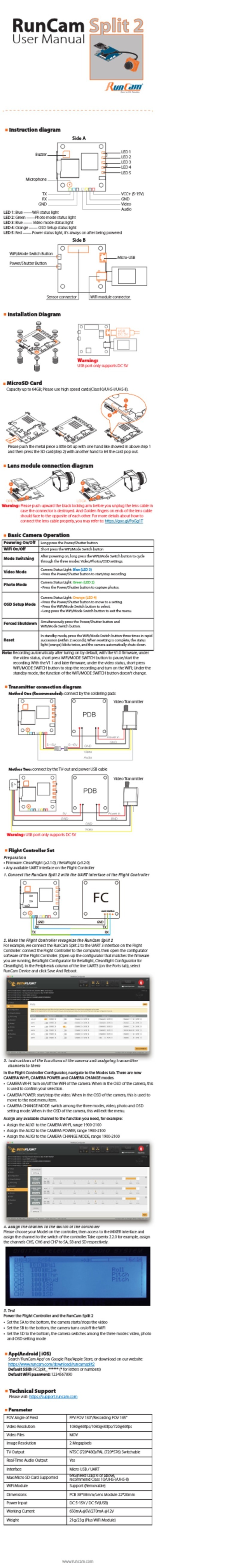 RunCam SPLIT 2 User manual