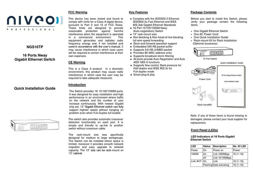 Niveo Professional NGS16TP Quick installation guide Niveo Professional NGS16TP Quick installation guide