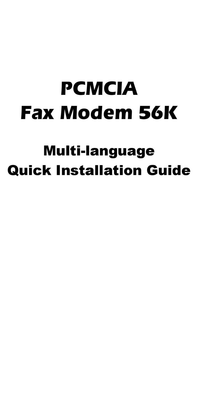PCMCIA 56K User manual