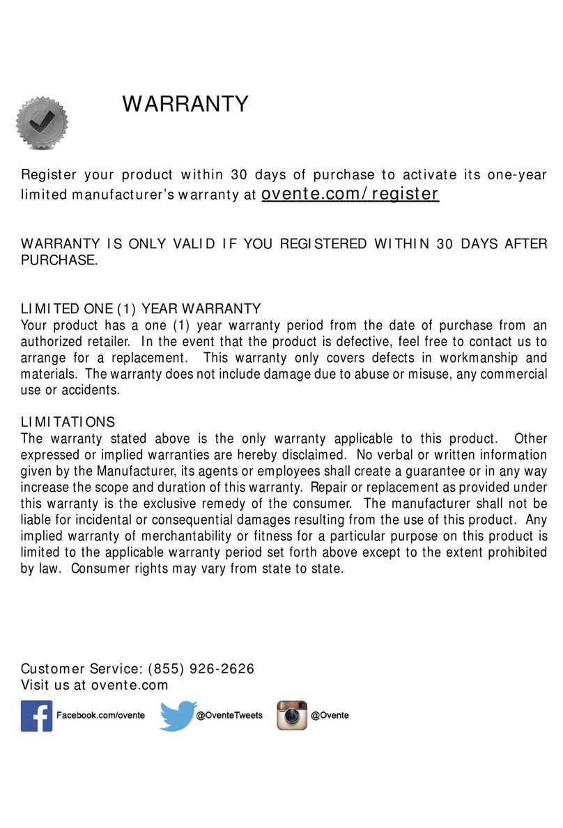 Ovente HS665 Series instruction manual