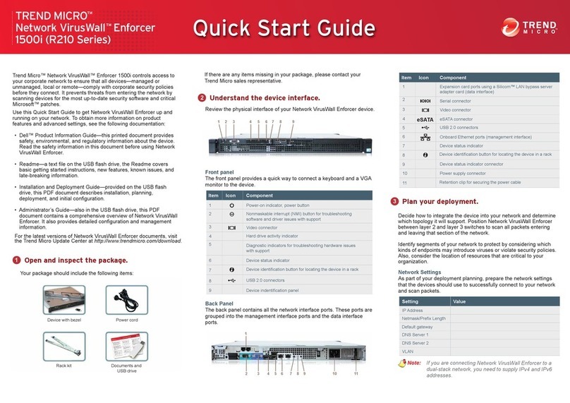 Trend Micro viruswall enforcer 1500i quick start guide
