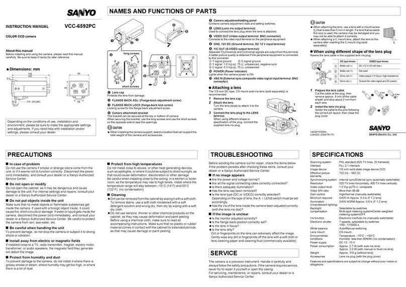 Sanyo VCC-6592PC instruction manual