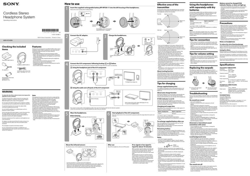 Sony MDR-IF245RK User manual Sony MDR-IF245RK User manual