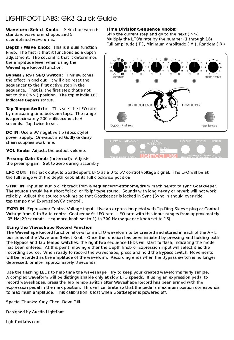 LIGHTFOOT LABS gk3 quick guide