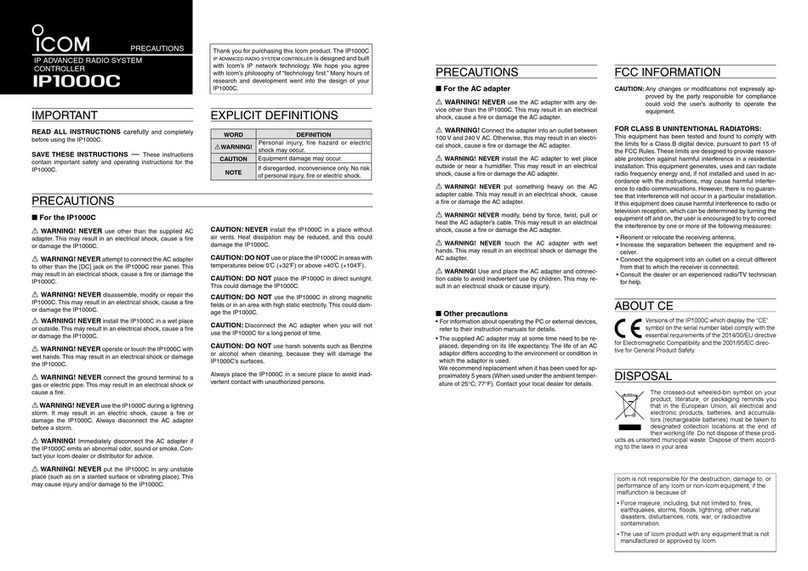 Icom IP1000C User manual