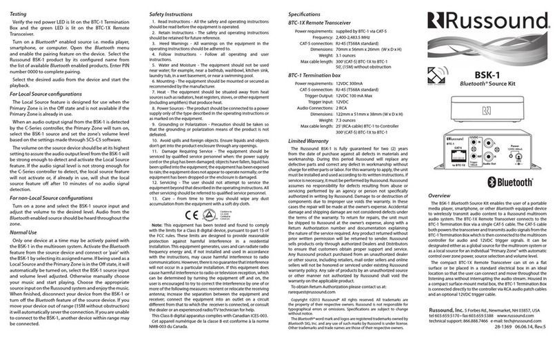 Russound BSK-1 manual