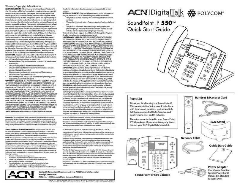 Polycom SoundPoint IP 550 User manual
