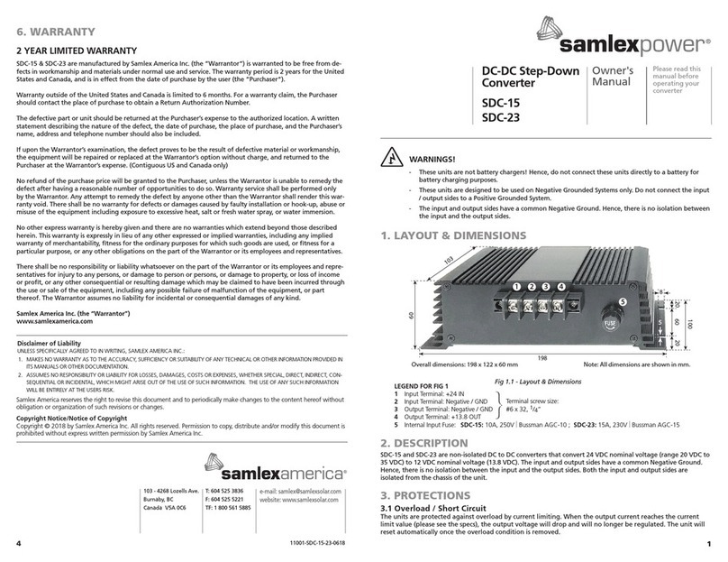 SamplexPower SDC-15 owner's manual
