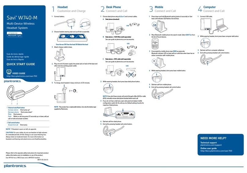 Plantronics Savi W740-M User manual